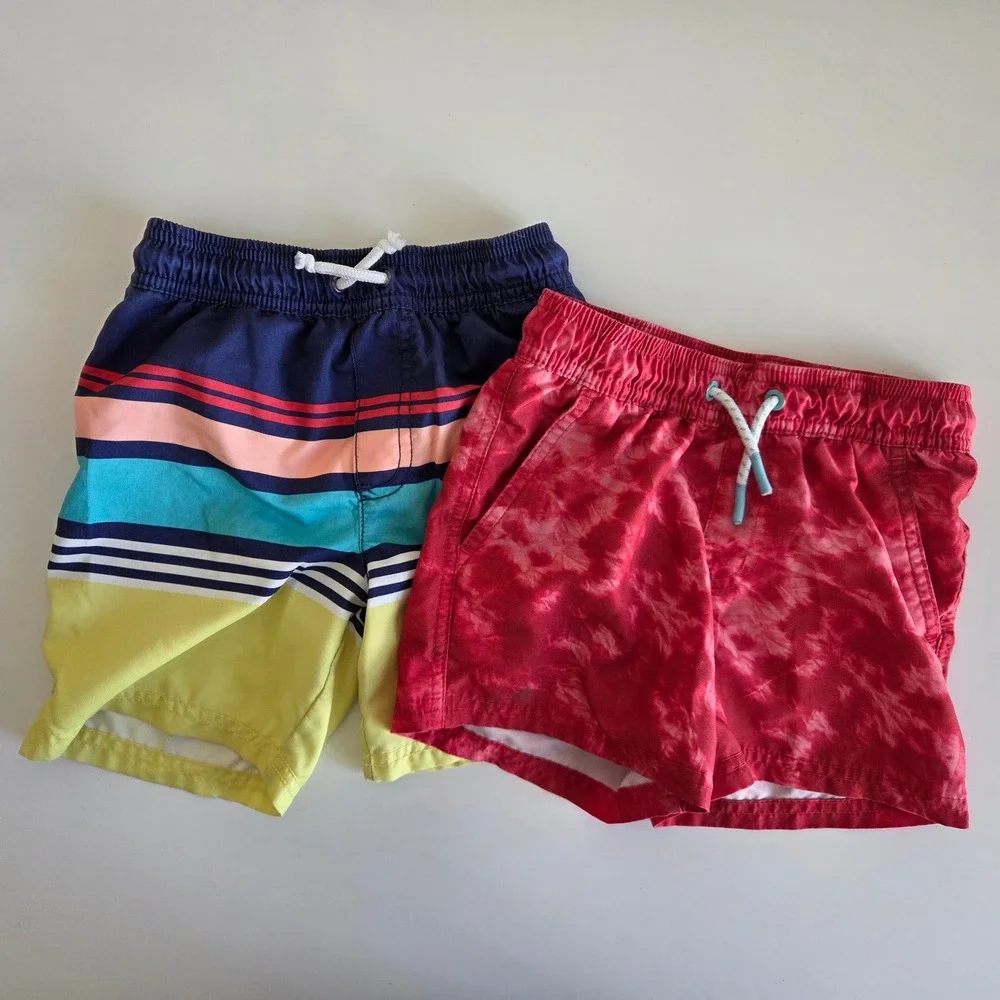 Boys Size 4 Swim Bundle Quiksilver Carters Art Class Shorts Cat & Jack Shirt 5pc